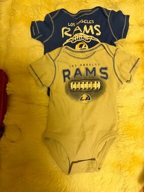 NFL Los Angeles Rams Yellow & Navy Baby Bodysuit Set